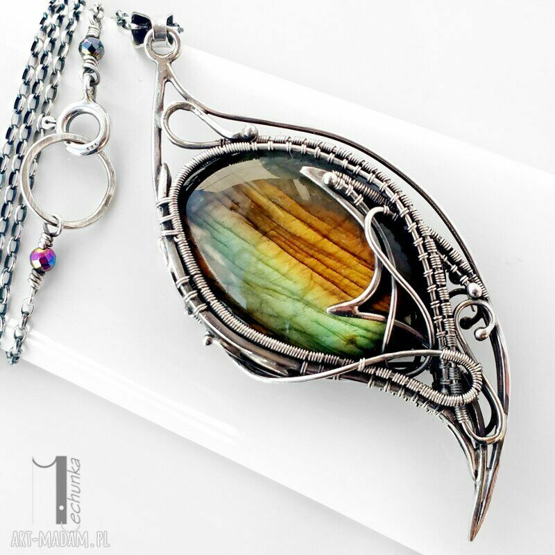 naszyjniki: Taivas V srebrny naszyjnik z labradorytem Handmade