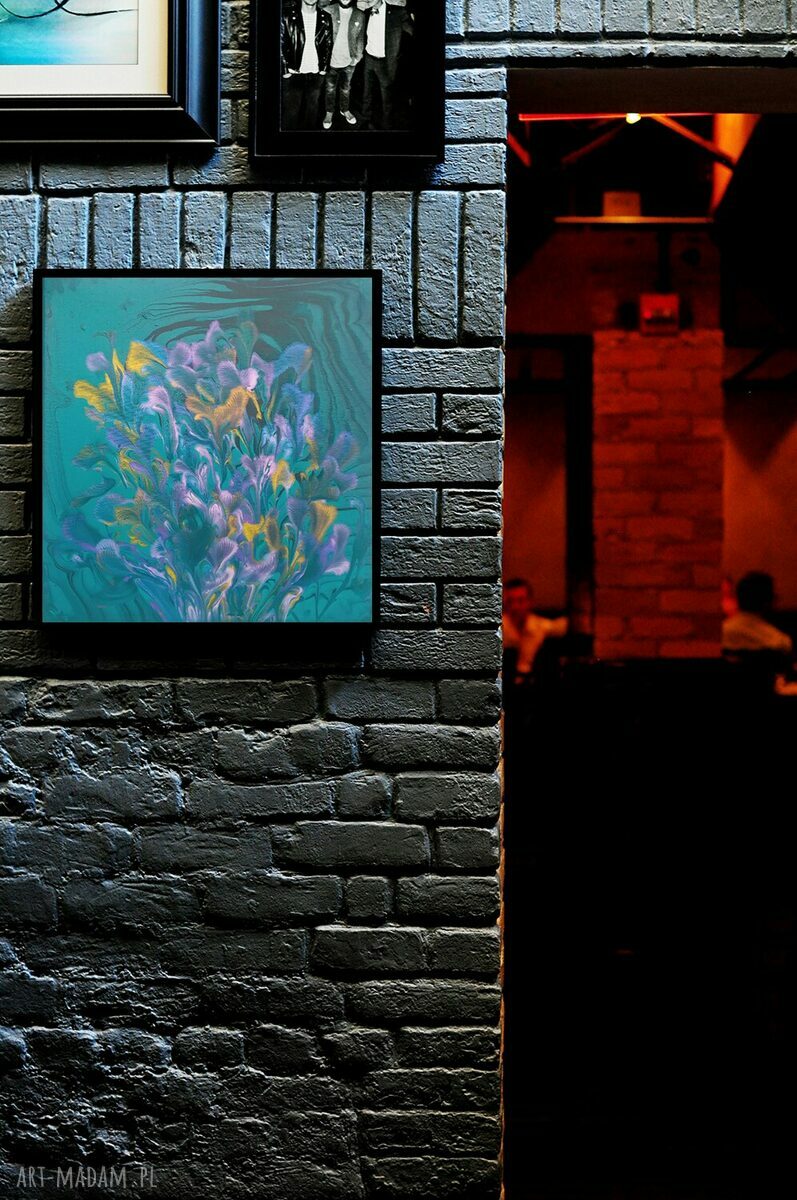Tajemnica głębin - ręcznie malowany obraz akrylowy 30x30 w technice acrylic pouring
