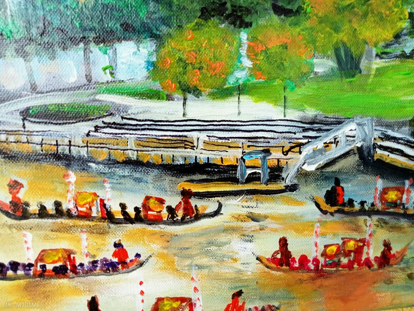 Tajlandia - ręcznie malowany obraz akrylowy 40x40 cm
