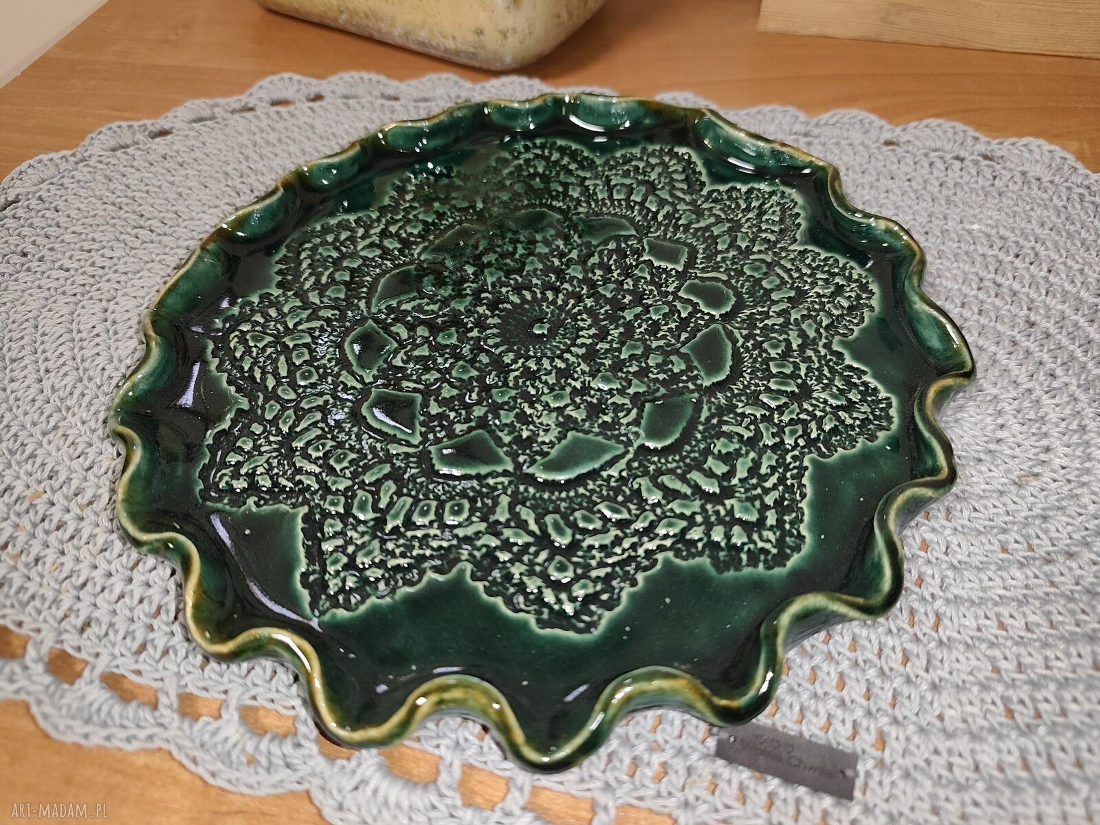 Talerz ceramiczny na ciasteczka 25 cm - ręcznie robione rękodzieło