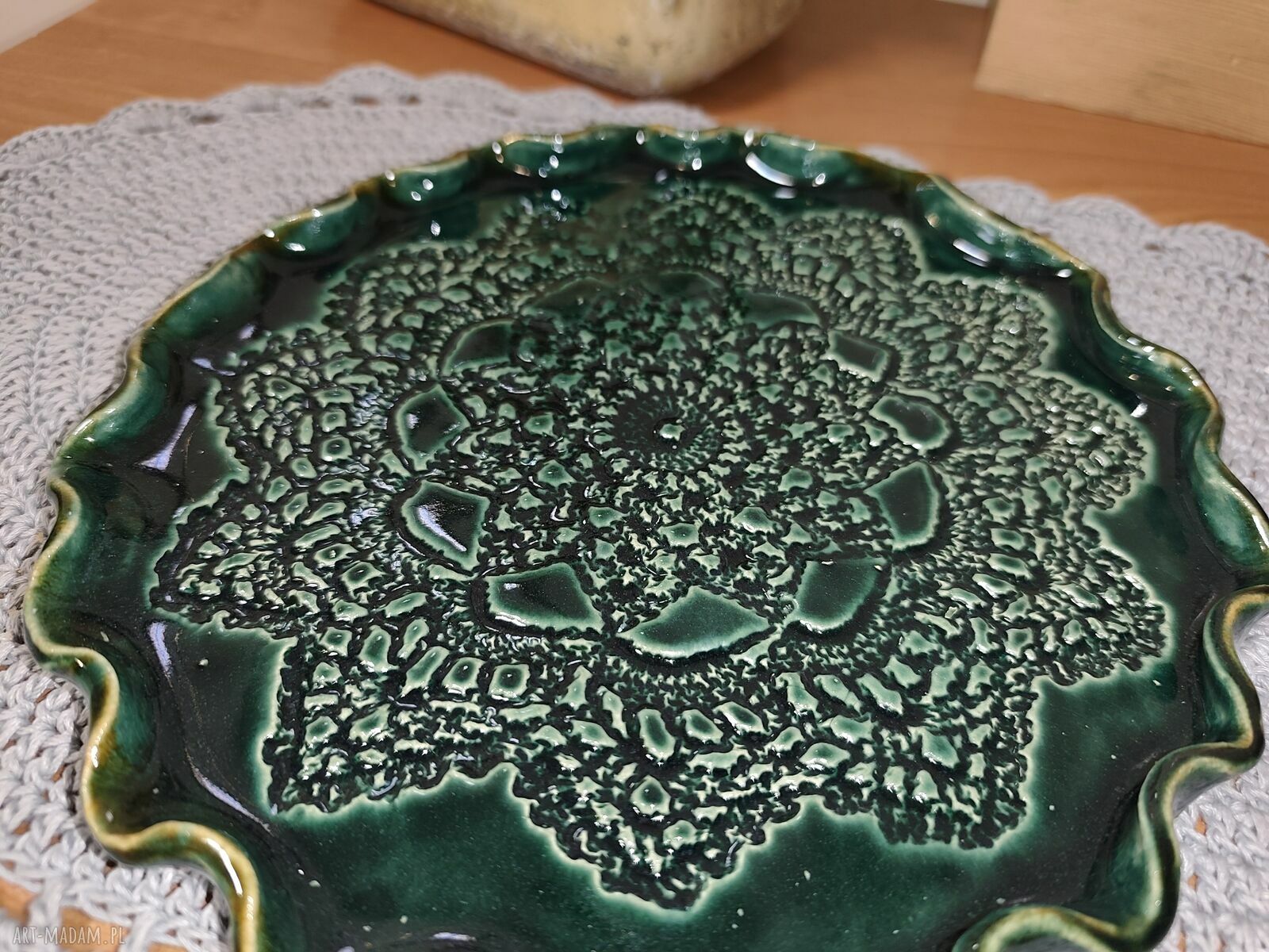 Talerz ceramiczny na ciasteczka 25 cm - ręcznie robione rękodzieło