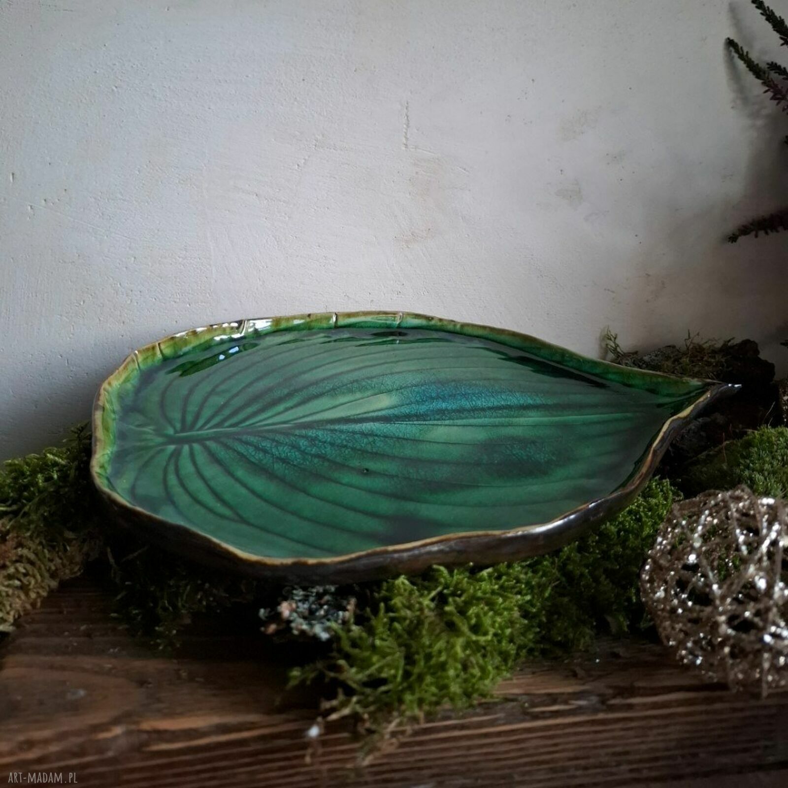 Talerz ceramiczny - Liść