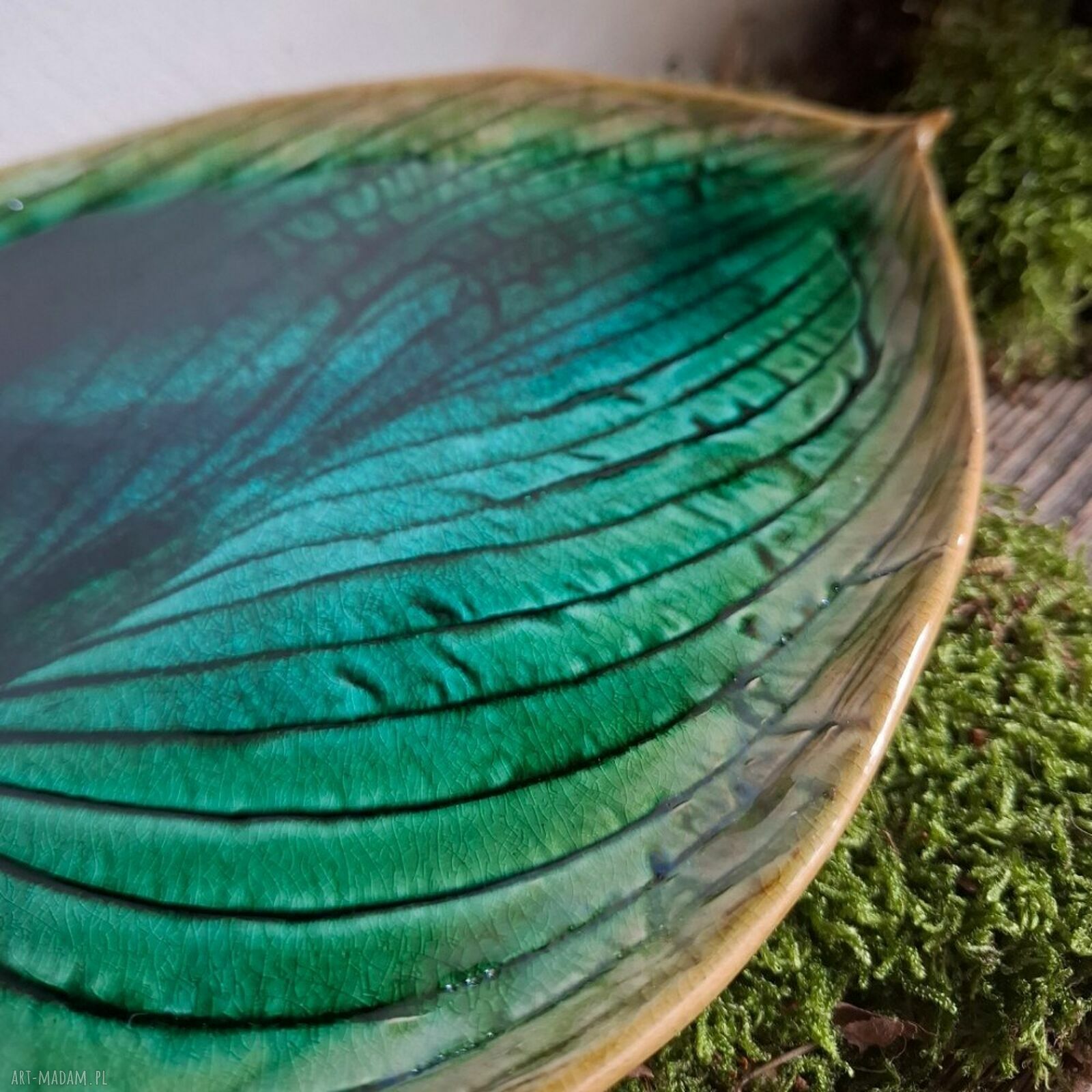 Talerz ceramiczny - liść do sushi i przystawek