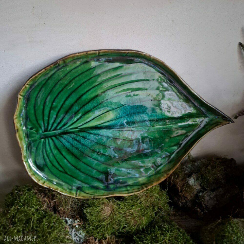 Talerz ceramiczny - Liść