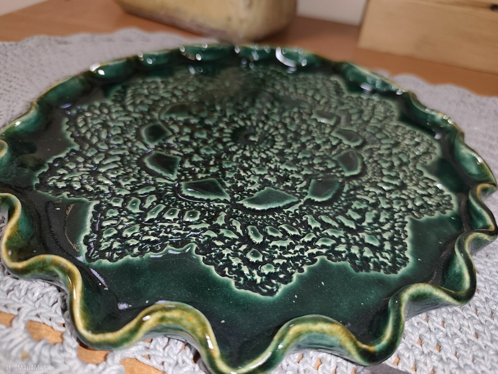 Talerz ceramiczny na ciasteczka 25 cm - ręcznie robione rękodzieło