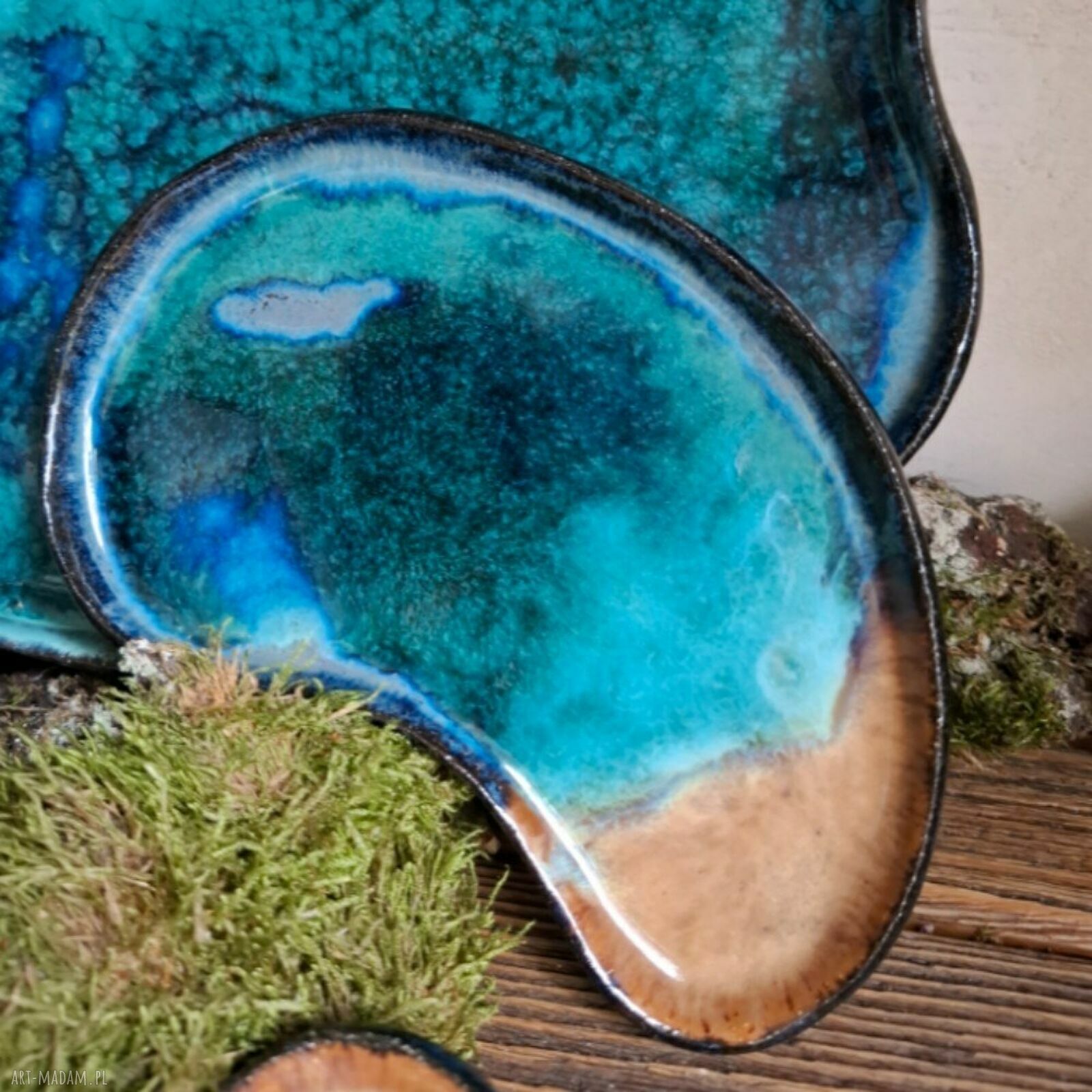 Ręcznie robiony ceramiczny zestaw do sushi Laguna