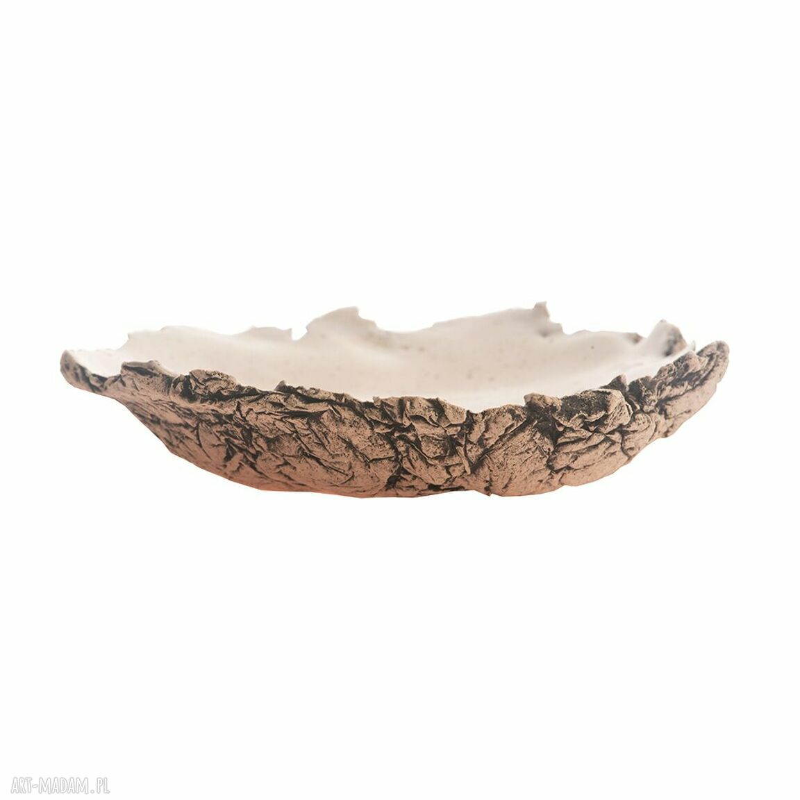 Talerzyk ceramiczny - mała podstawka z jasnej gliny do Twoich codziennych rytuałów