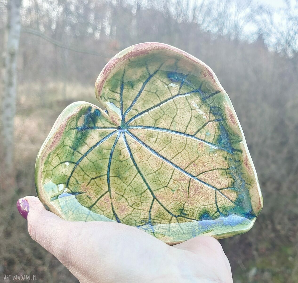 Talerzyk ceramiczny Malwa Serce - podstawka na biżuterię i tealight
