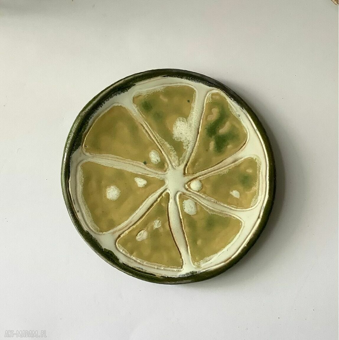 Mydelniczka ceramiczna „Limonka” - talerzyk z gliny 11 cm