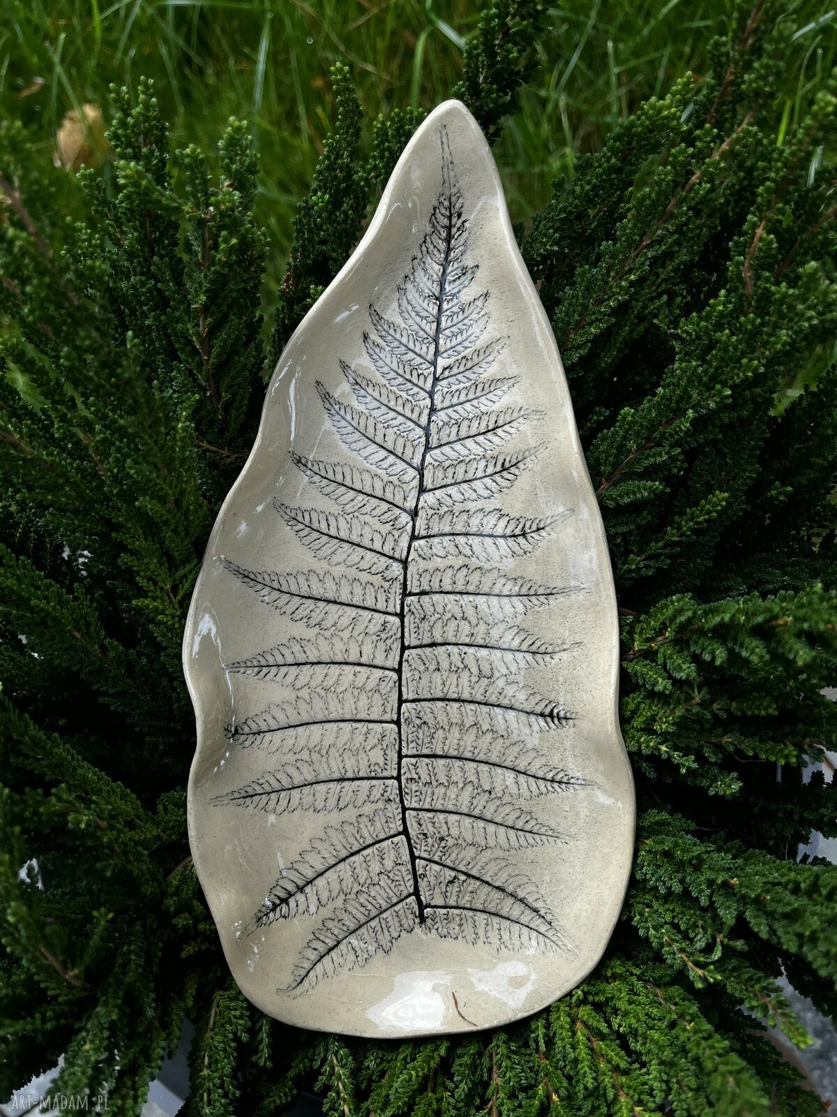 Ceramiczny talerzyk z paprotką
