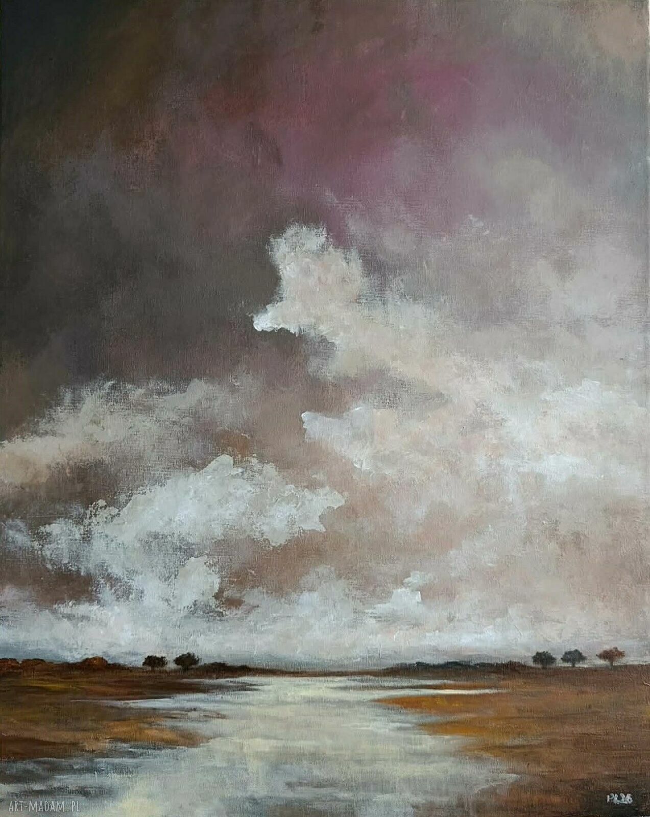 TAM GDZIE WOLNO PŁYNIE CZAS - obraz akrylowy 50x40 cm na płótnie
