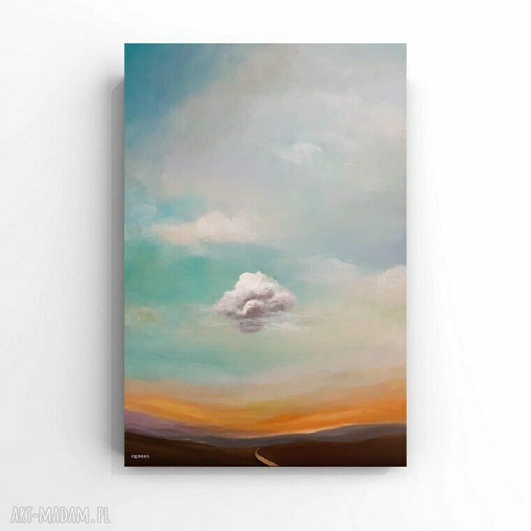 TAM ZMIERZAM - obraz akrylowy 90x60 cm z pejzażem chmur