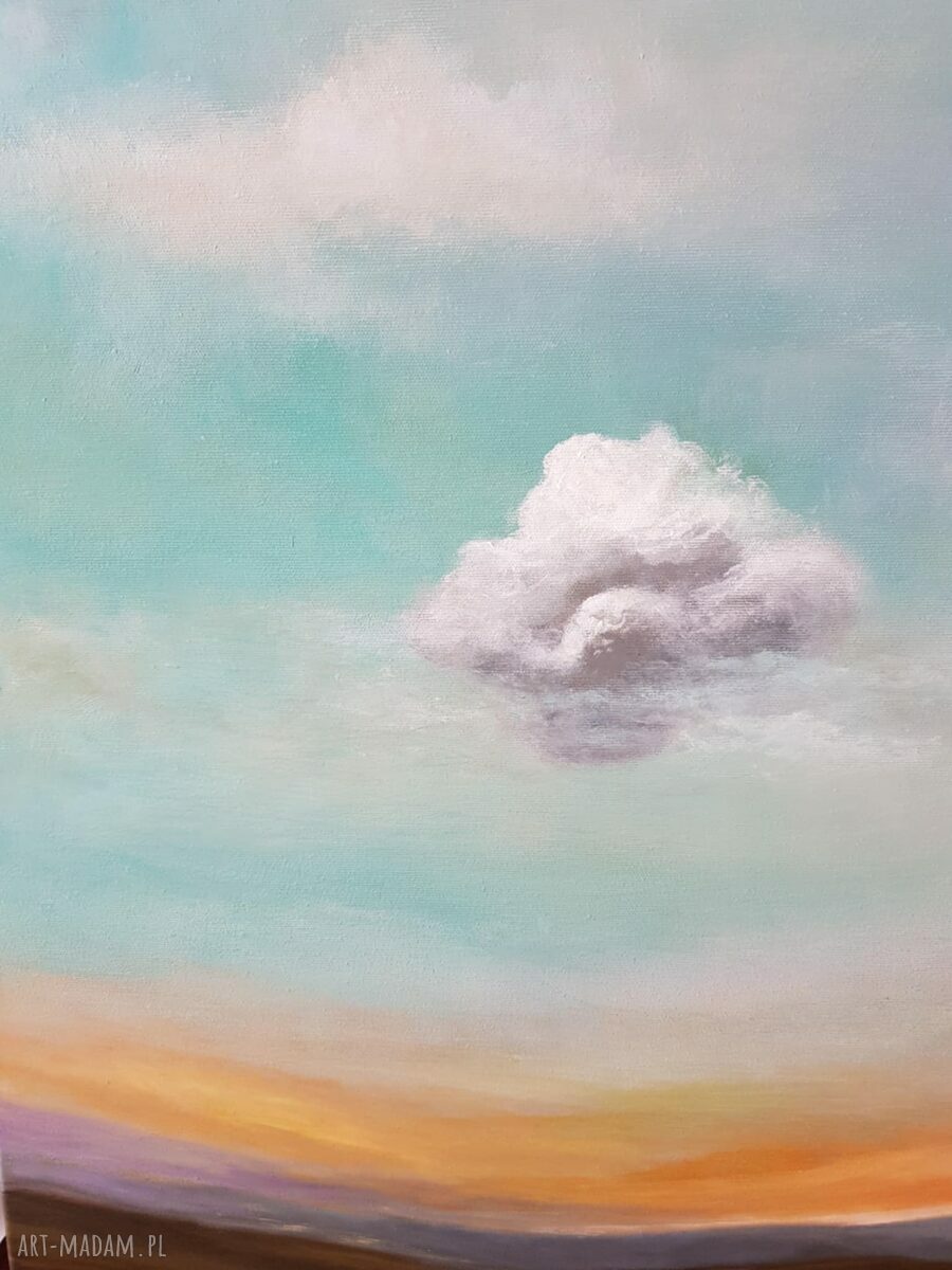 TAM ZMIERZAM - obraz akrylowy 90x60 cm z pejzażem chmur
