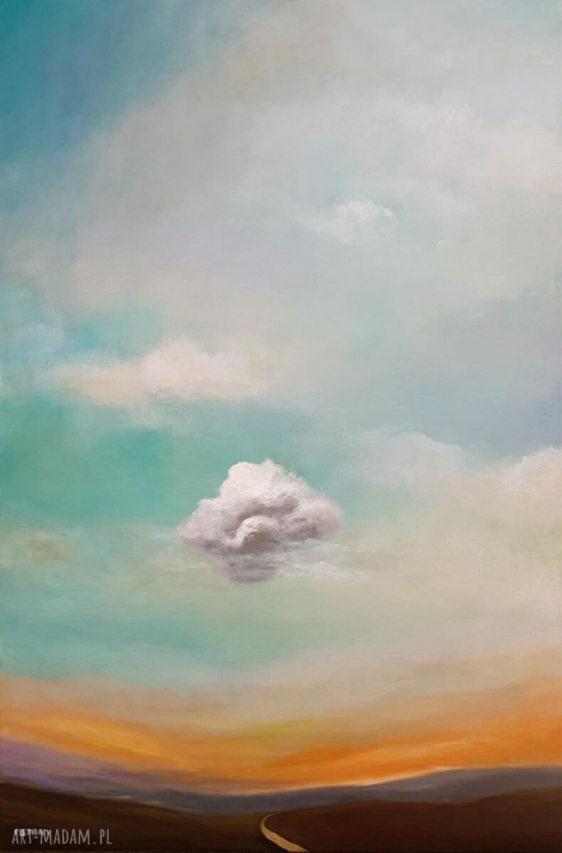 TAM ZMIERZAM - obraz akrylowy 90x60 cm z pejzażem chmur