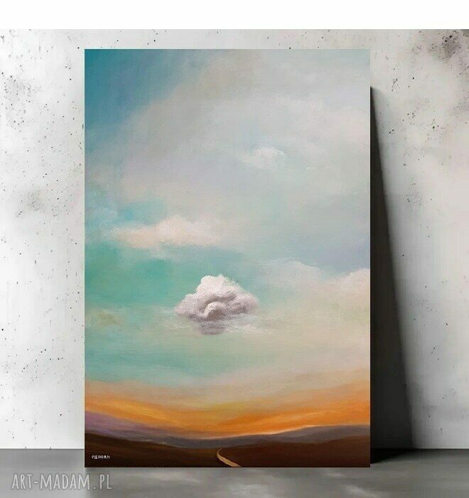 TAM ZMIERZAM - obraz akrylowy 90x60 cm z pejzażem chmur