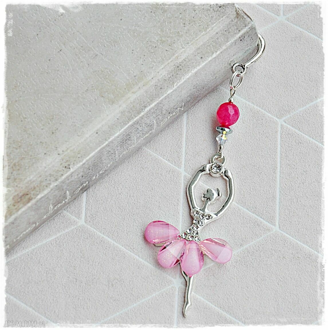 Elegancka zakładka z baletnicą hand made