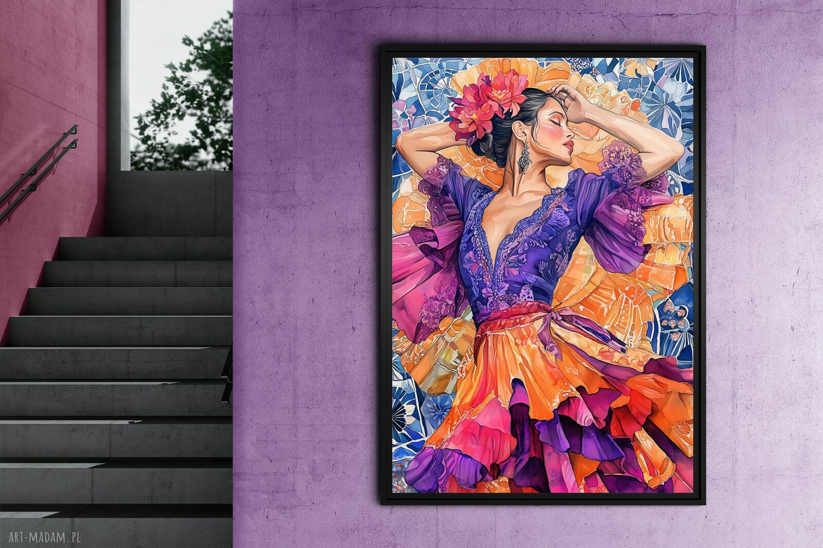 Tancerka Flamenko - grafika na plakacie A3