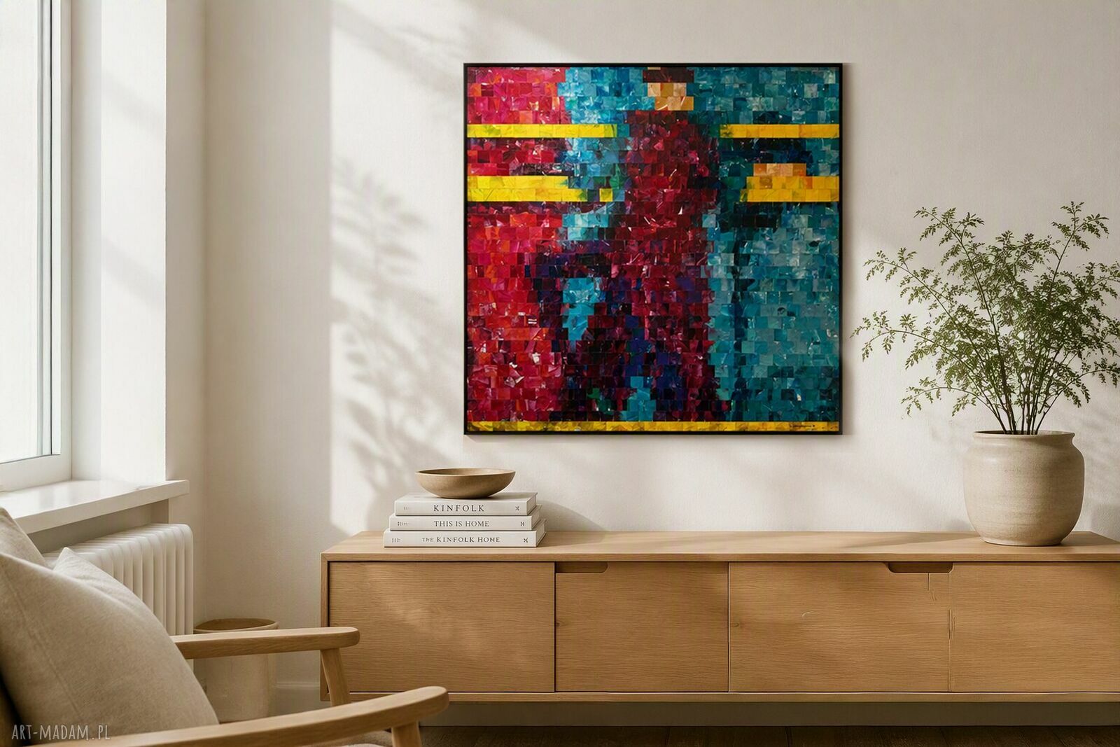 Tancerka - oryginalny obraz abstrakcyjny na płótnie 90x90 cm