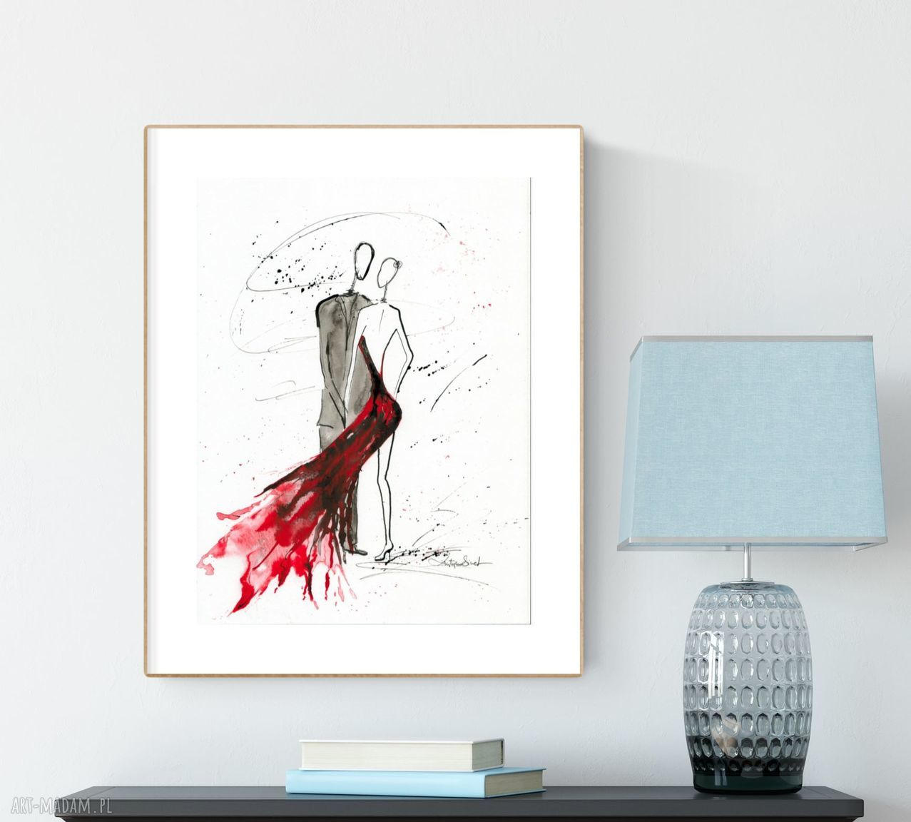 Grafika 30x40 Tango - ręcznie malowana w tuszu na papierze akwarelowym