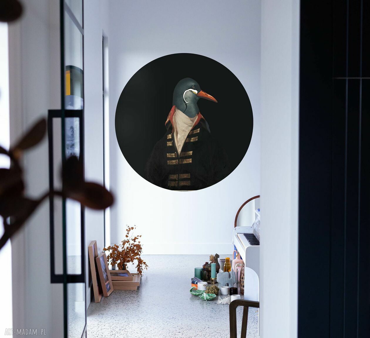 Tapeta okrągła Dots Pingwin 115 cm - dekoracja ścienna na Wallstick