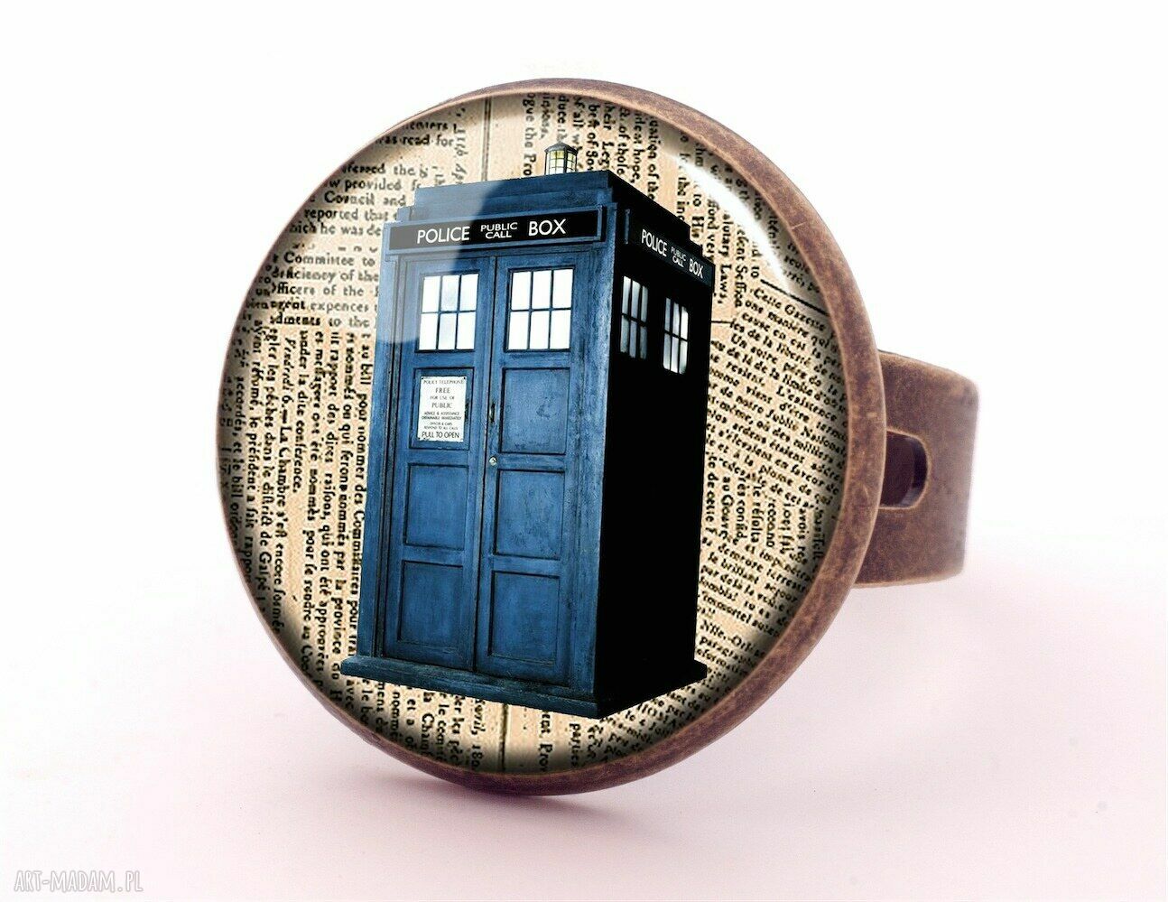 Kolczyki wiszące TARDIS - małe, ręcznie robione