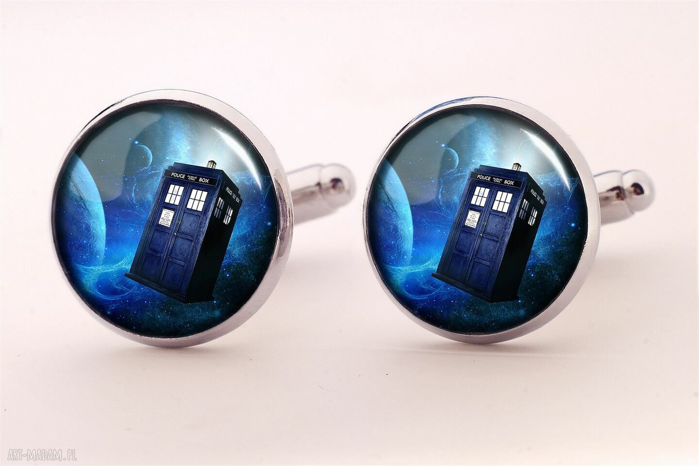 Spinki do mankietów TARDIS - prezent dla fana Doctor Who