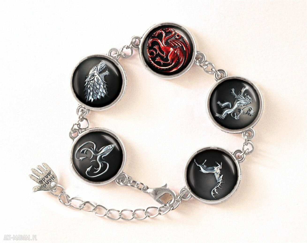 Targaryen Gra o Tron - małe kolczyki wiszące z powiększającym szkiełkiem