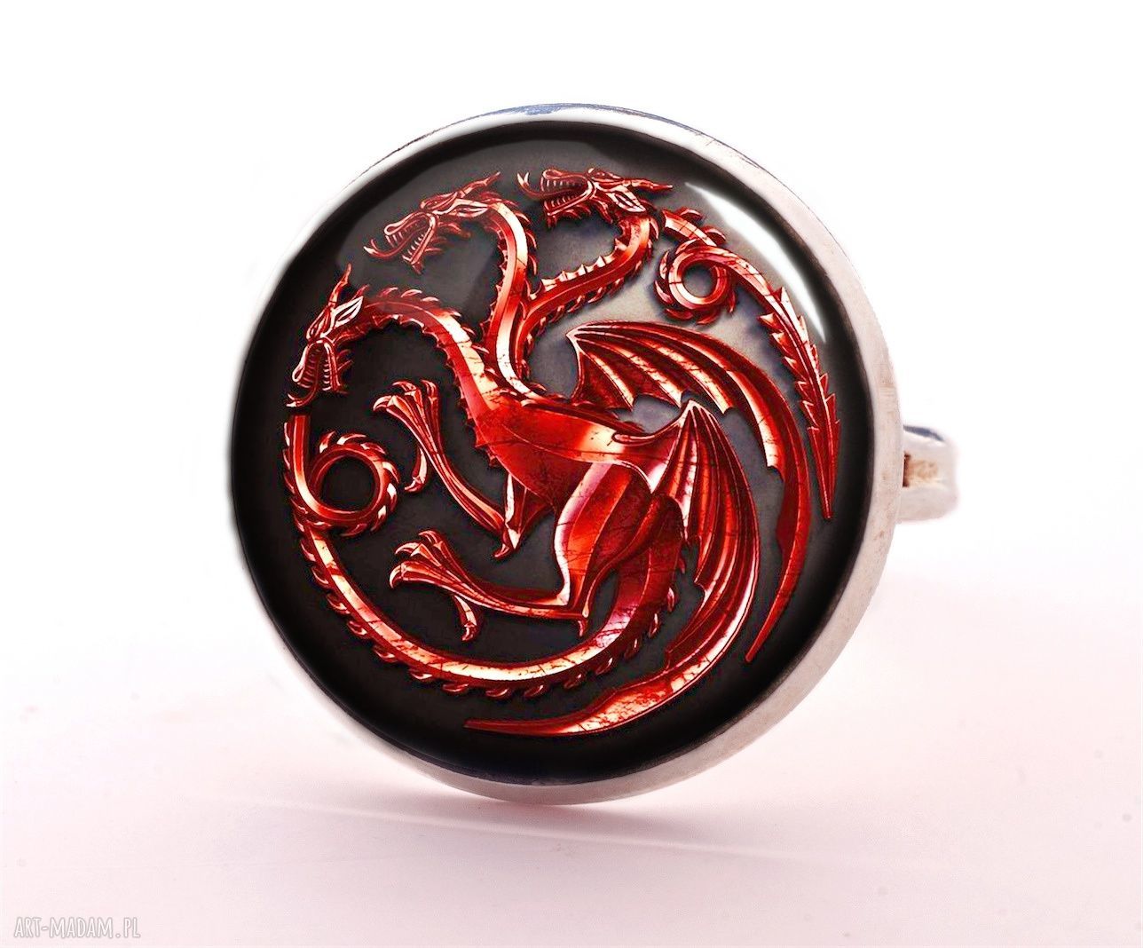 Medalion Targaryen z łańcuszkiem - ręcznie robiona biżuteria Gra o Tron