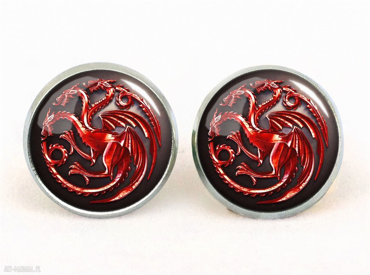 Medalion Targaryen z łańcuszkiem - ręcznie robiona biżuteria Gra o Tron