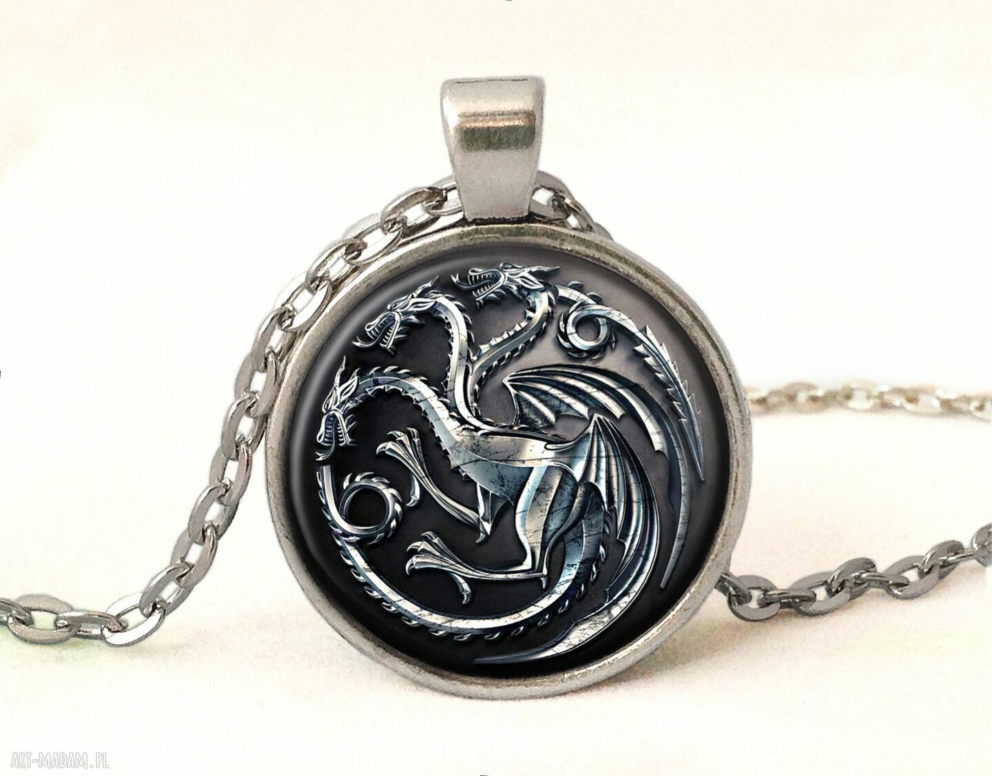 Targaryen - małe kolczyki wiszące smok z powiększającym szkłem