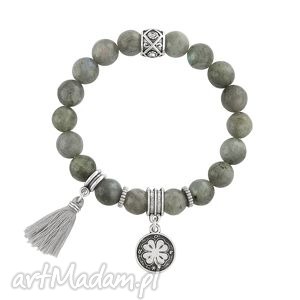 tassel - labradorite with clover