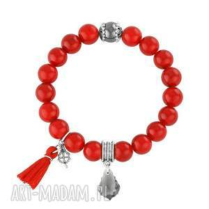 tassel - red jade swarovski