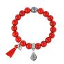 handmade bransoletki tassel red jade swarovski