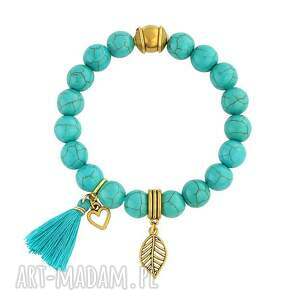 tassel - turquoise howlite leaf lavoga