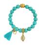 ręcznie zrobione bransoletki tassel turquoise howlite leaf