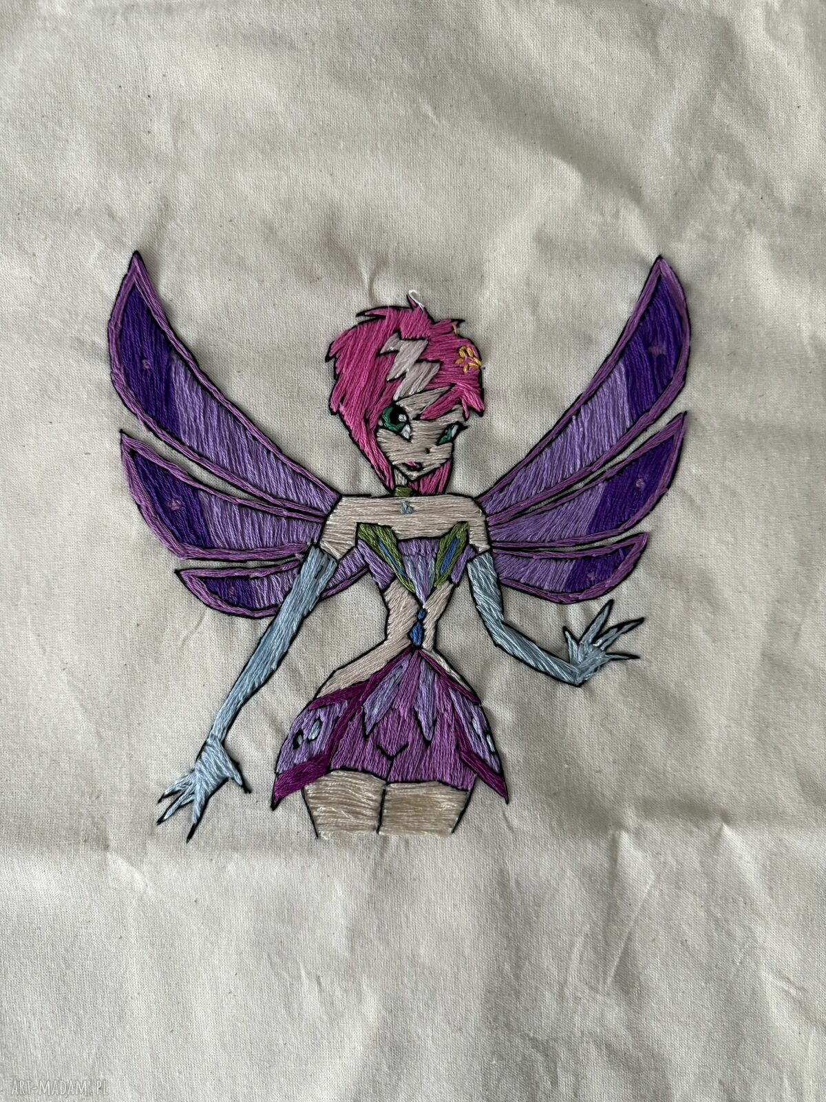 Bawełniana torba z ręcznym haftem Tecna Enchantix - Winx Club