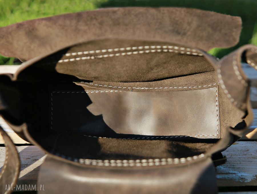 Mała teczka skórzana na ramię A5 z naturalnej skóry - ręczne wykonanie Navaho Clothing