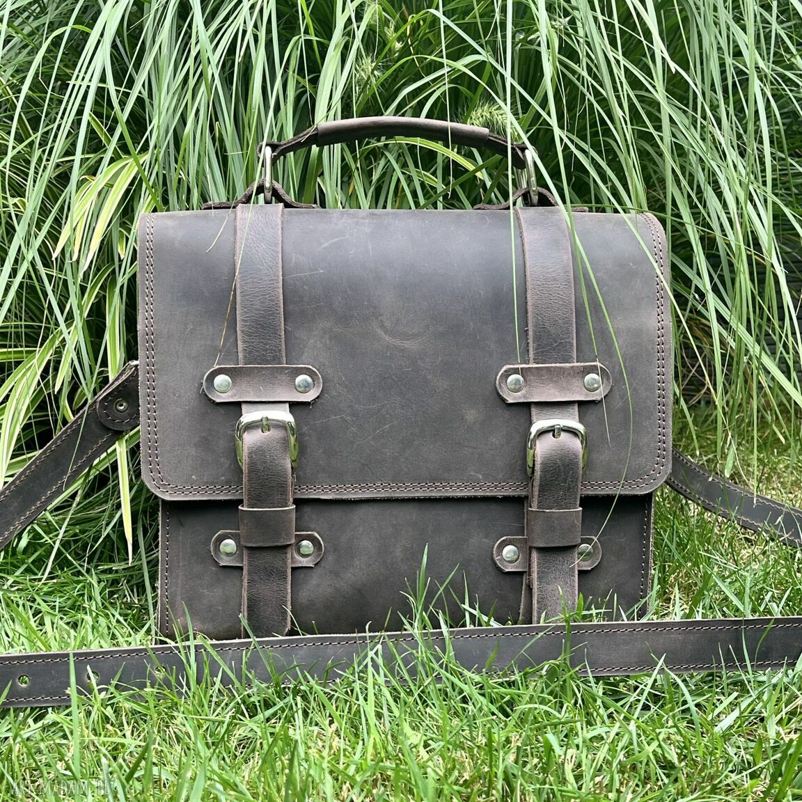 Torba brązowa skóry ramię ręki teczka skórzana damska praktyczna