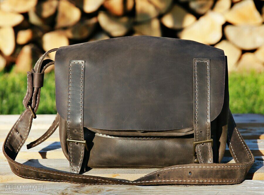 Mała teczka skórzana na ramię A5 z naturalnej skóry - ręczne wykonanie Navaho Clothing