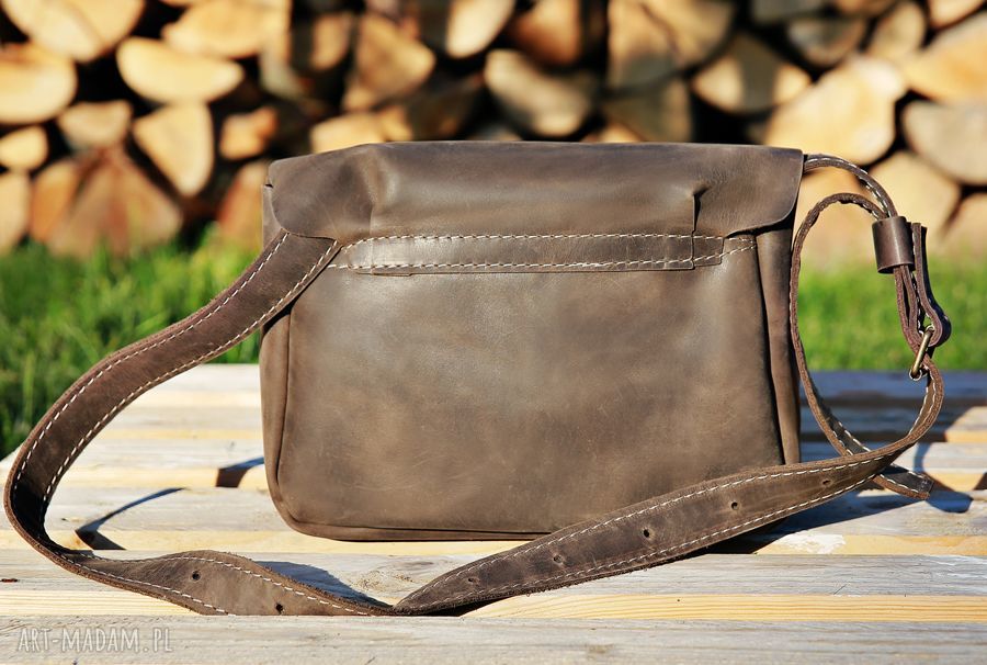 Mała teczka skórzana na ramię A5 z naturalnej skóry - ręczne wykonanie Navaho Clothing