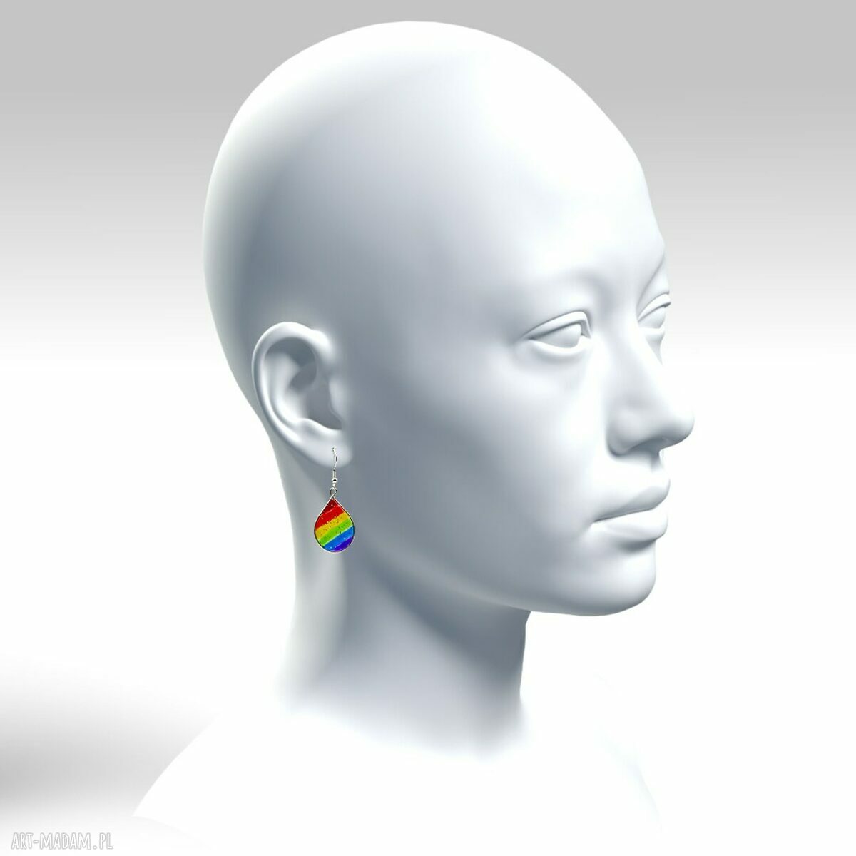 Kolczyki tęczowe z żywicy Pride LGBTQA 001 - ręcznie robione