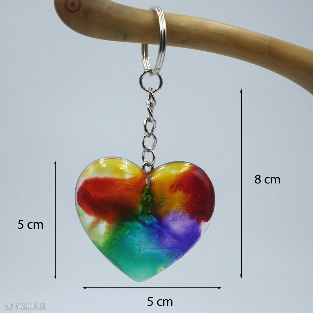 Tęczowe serca z żywicy - ręcznie barwione symbole Pride LGBTQA