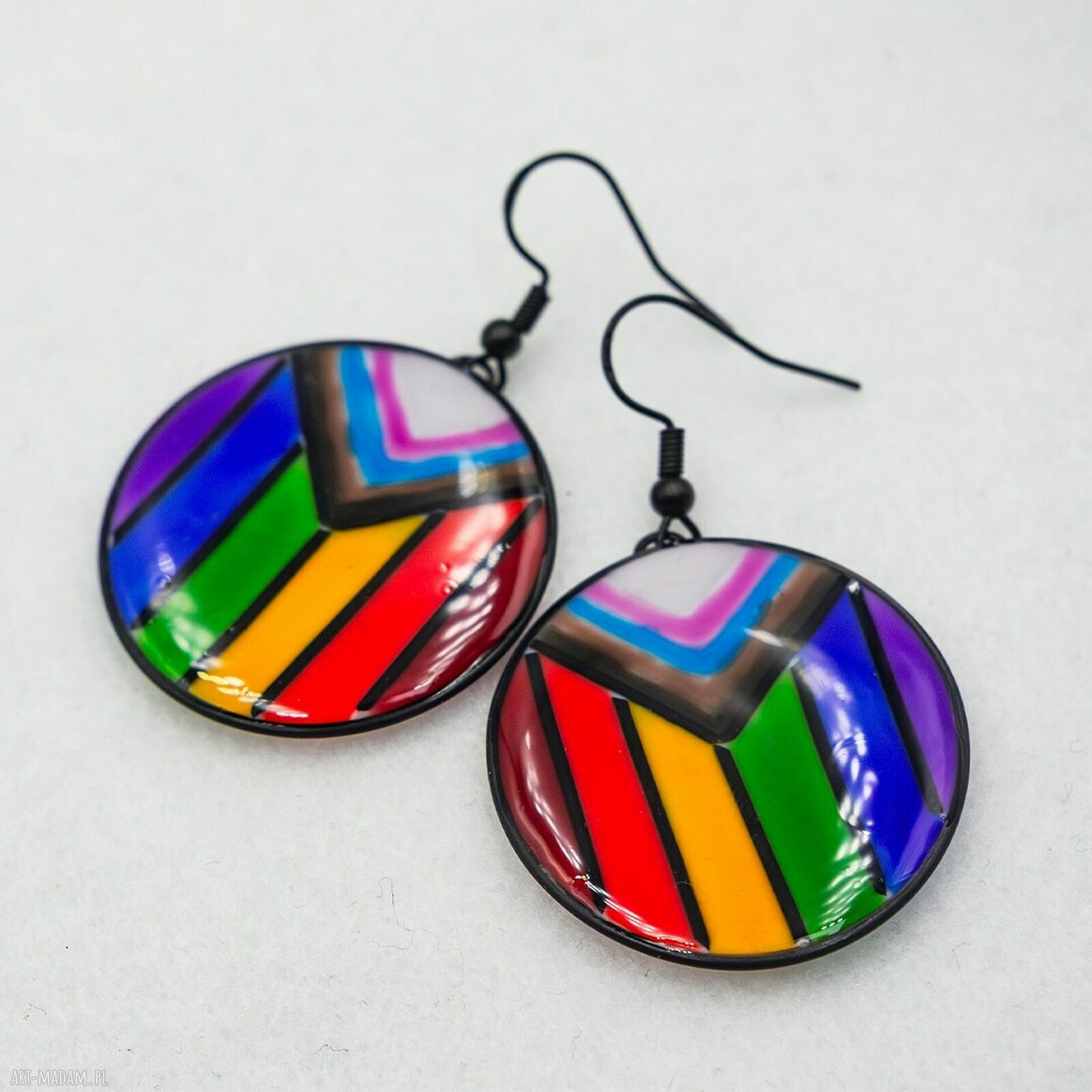 Kolczyki tęczowe z żywicy 055 - Pride (handmade)