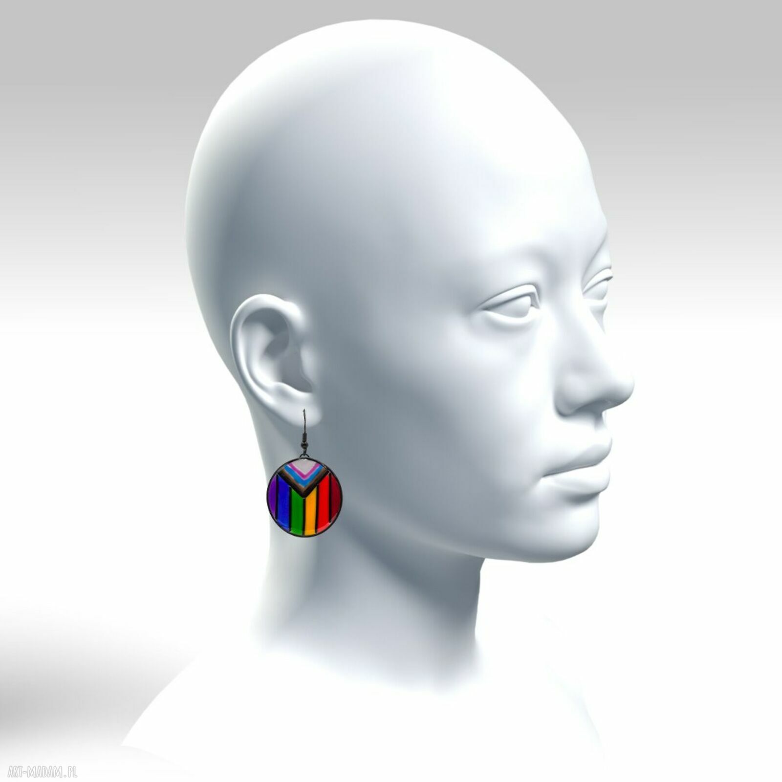 Kolczyki tęczowe z żywicy 055 - Pride (handmade)