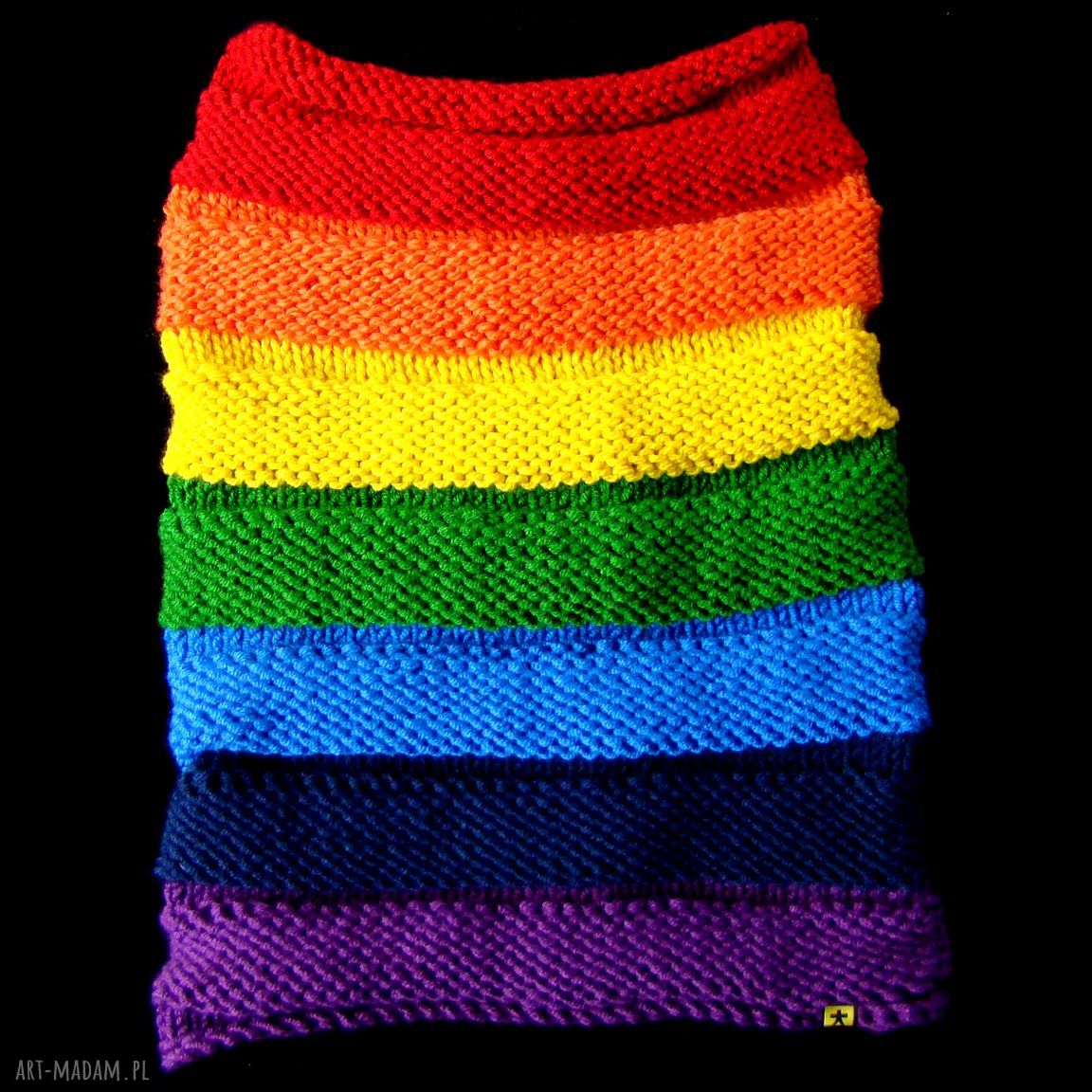 Tęczowy komin unisex handmade