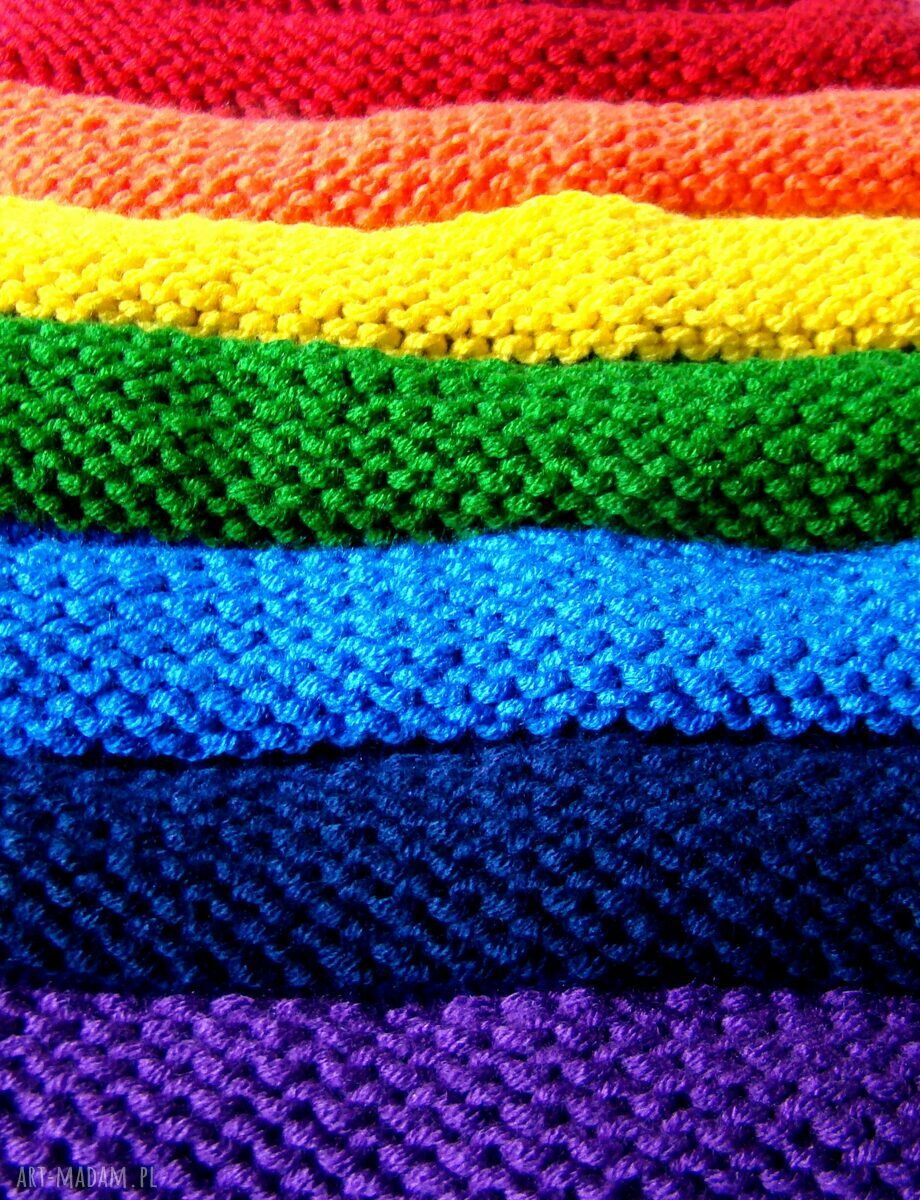 Tęczowy komin unisex handmade