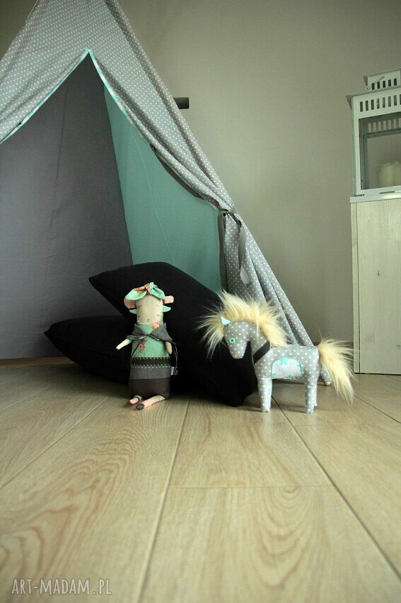 TeePee szaro-miętowe