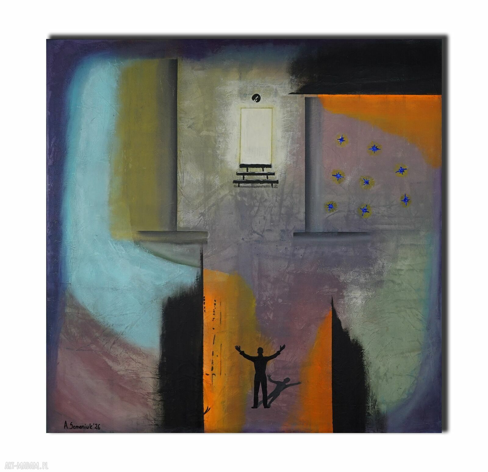 Teraz już dotrę tam - oryginalny obraz abstrakcyjny na płótnie 100x100 cm