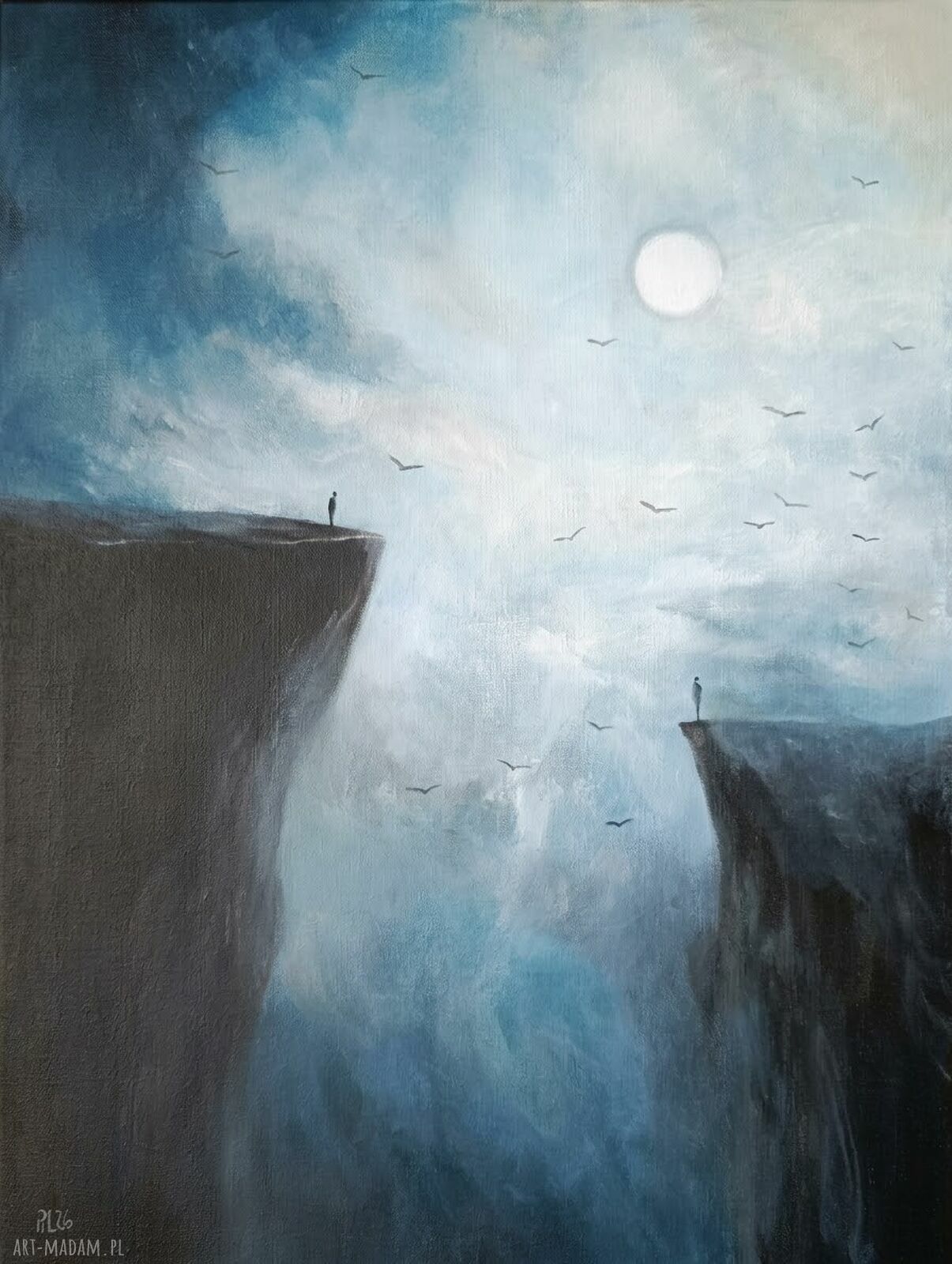 Tęsknota - oryginalny obraz akrylowy na płótnie 50x40 cm