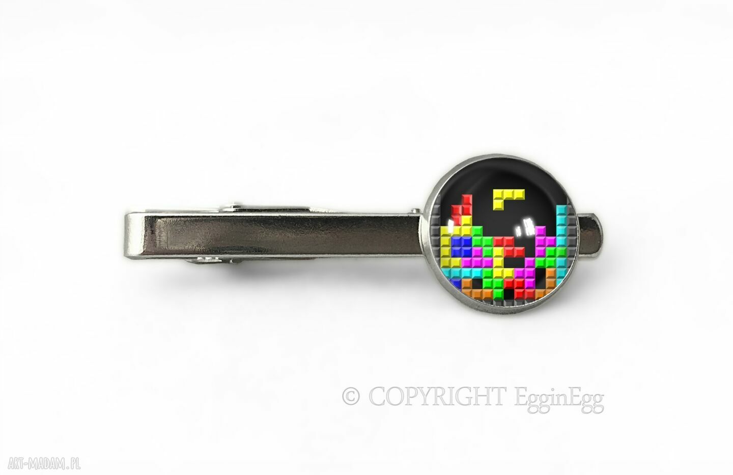 Tetris spinka krawata klocki gra prezent ręcznie robiona wysokiej
